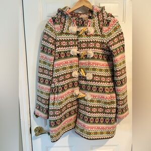 Anthropologie Vintage Sparrow 100% Lambs Wool Fair Isle Coat Women’s Small